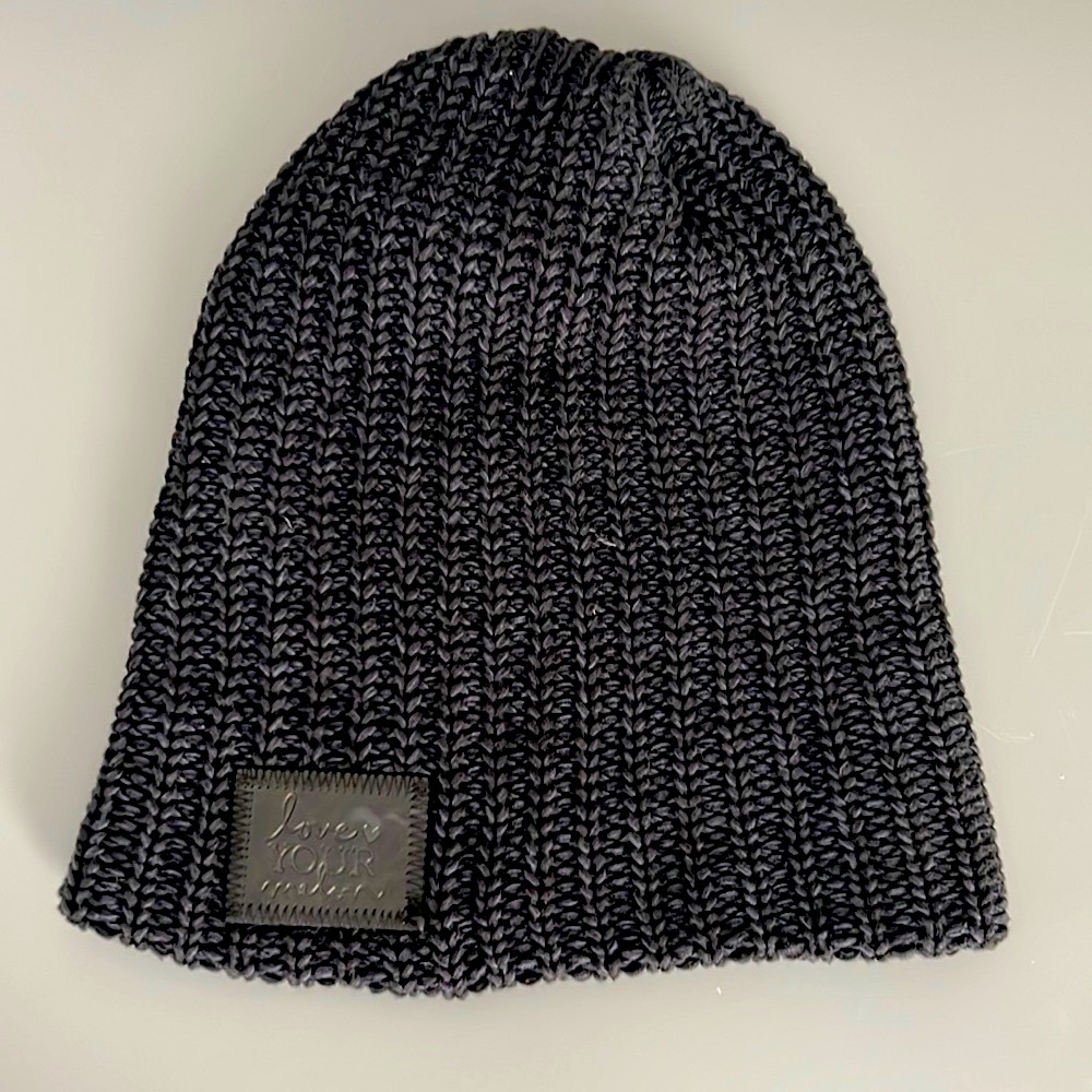 Love ❤️ Your Melon, black on black beanie